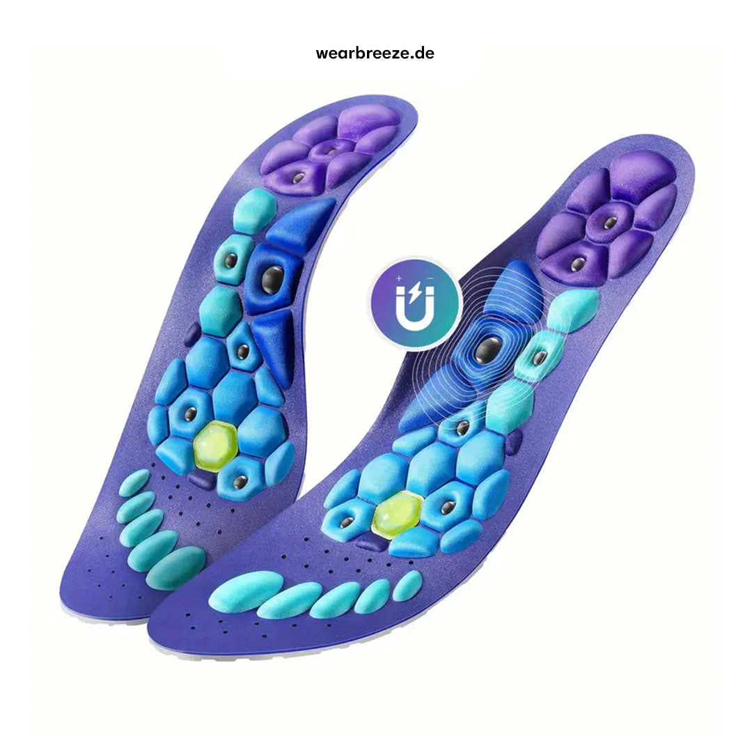 Plantillas magnéticas amortiguadoras para una comodidad durante todo el día.