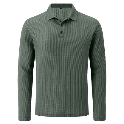 Lusso - Polo manga larga cómodo y ligero para hombre
