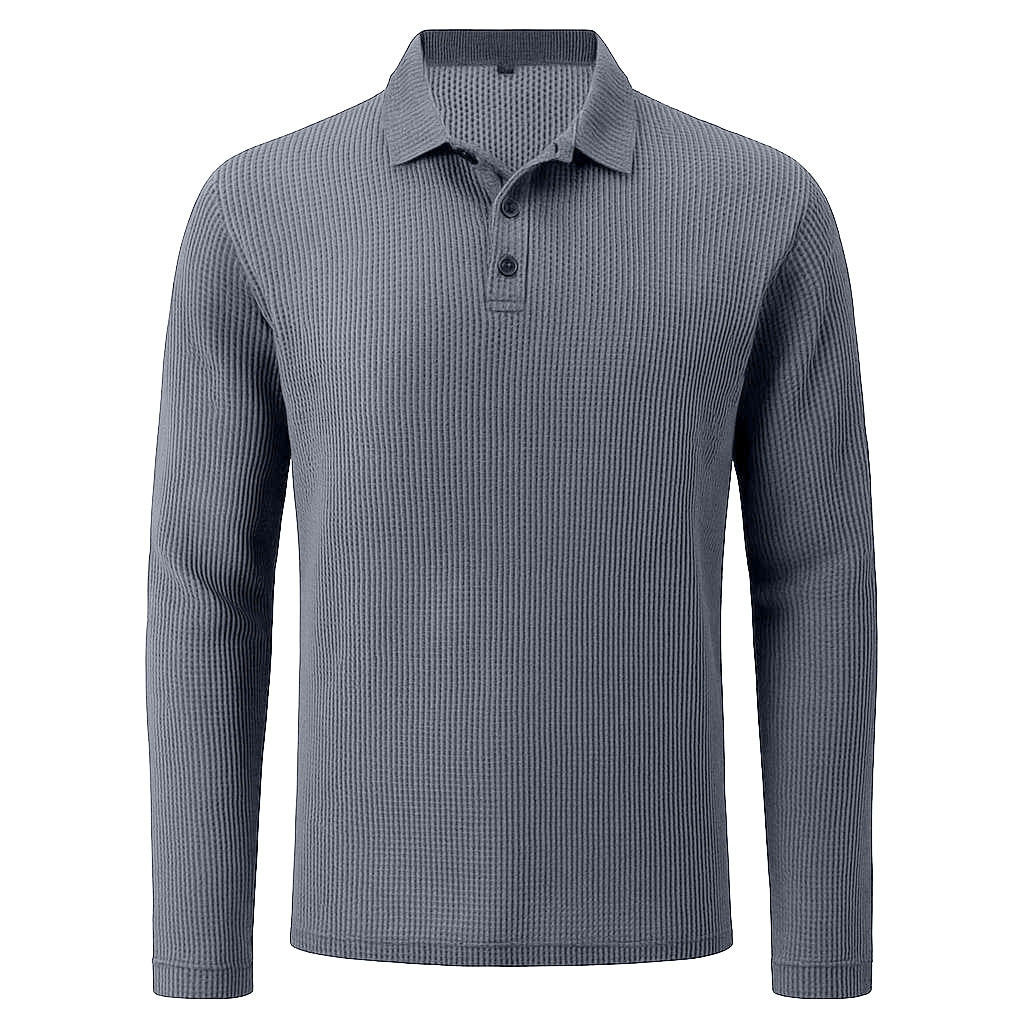 Lusso - Polo manga larga cómodo y ligero para hombre